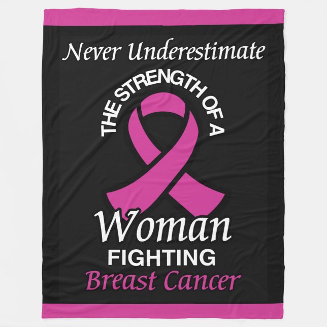 Manta Polar Nunca subestimes/Cinta/Mujer... Cáncer de mama (Anverso)