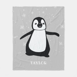 Manta Polar Nurerario blanco negro nombre pingüino bebé
