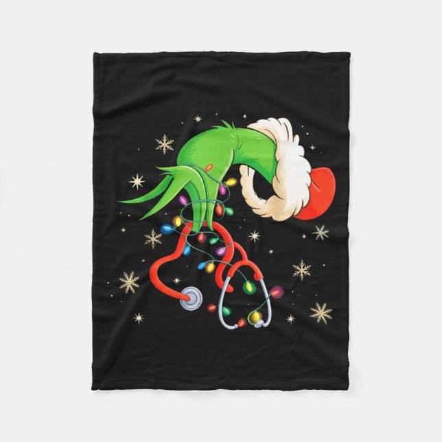 Manta Polar Nurse Christmas Stethoscope Nurses Xmas Santa Wome (Anverso)