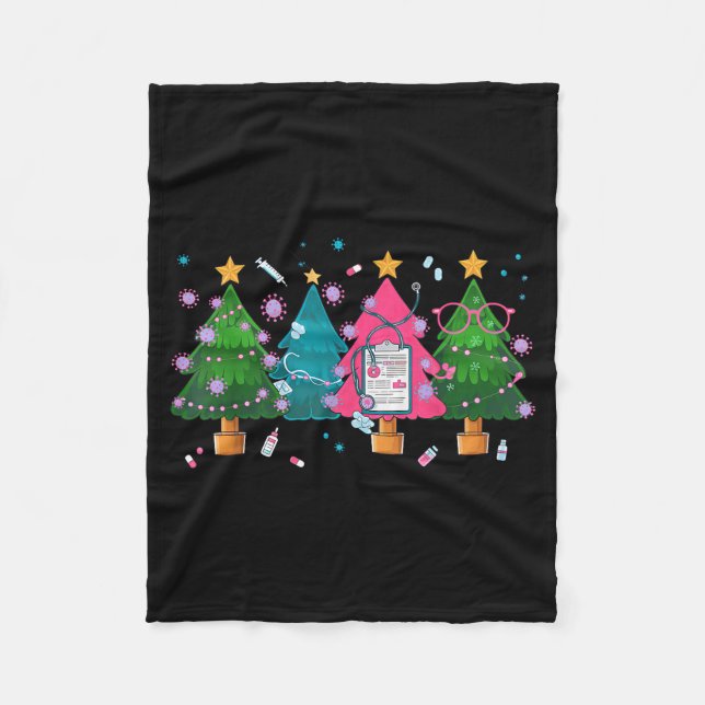 Manta Polar Nurse Christmas Stethoscope Nurses Xmas Scrub Top  (Anverso)