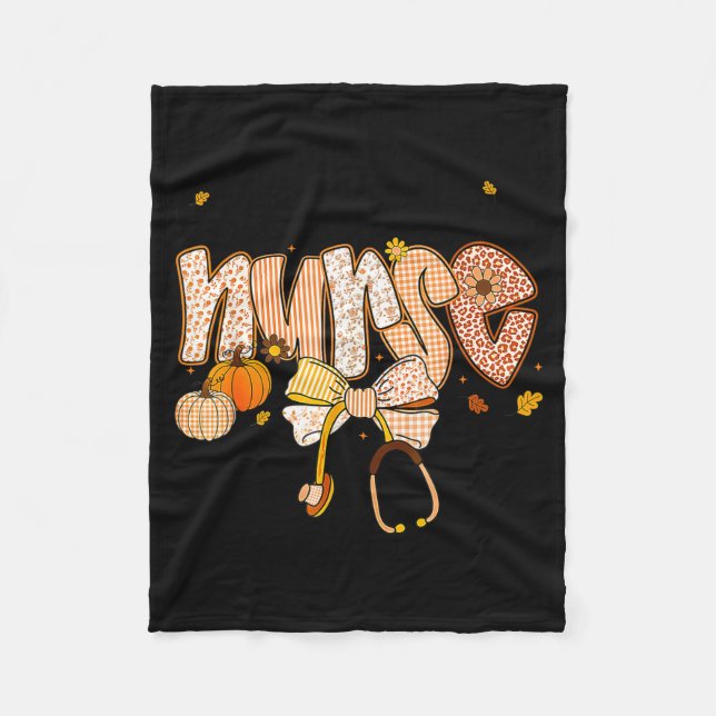 Manta Polar Nurse Labor And Delivery Coquette Fall Pumpkin Tha (Anverso)
