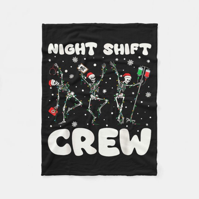 Manta Polar Nurse Skeleton Dancing Christmas Night Shift Crew  (Anverso)