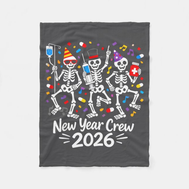Manta Polar Nurse Skeleton New Year Crew 2026 Funny Er Icu Par (Anverso)