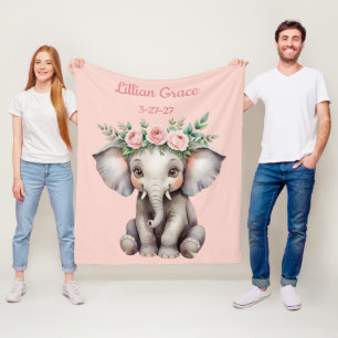 Manta Polar Nursera Safari del Chica del Elefante Infantil Per