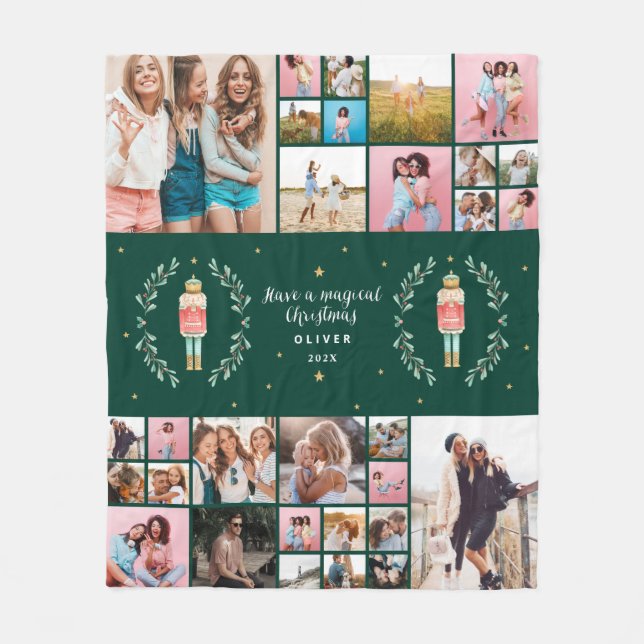 Manta Polar Nutcracker 29 foto moderna mínima Navidad Fleec (Anverso)