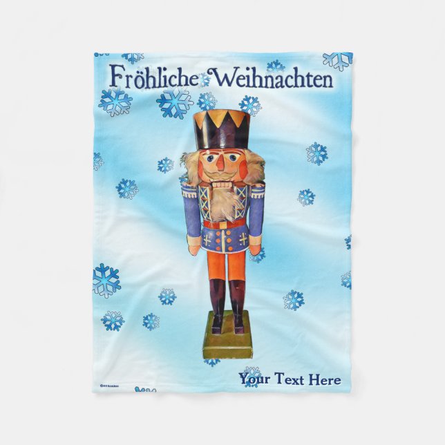 Manta Polar Nutcracker alemán: Fröhliche Weihnachten Fleece B (Anverso)