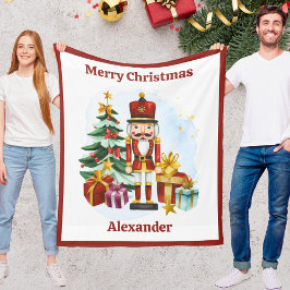 Manta Polar Nutcracker Christmas Blanket for Kids With Name