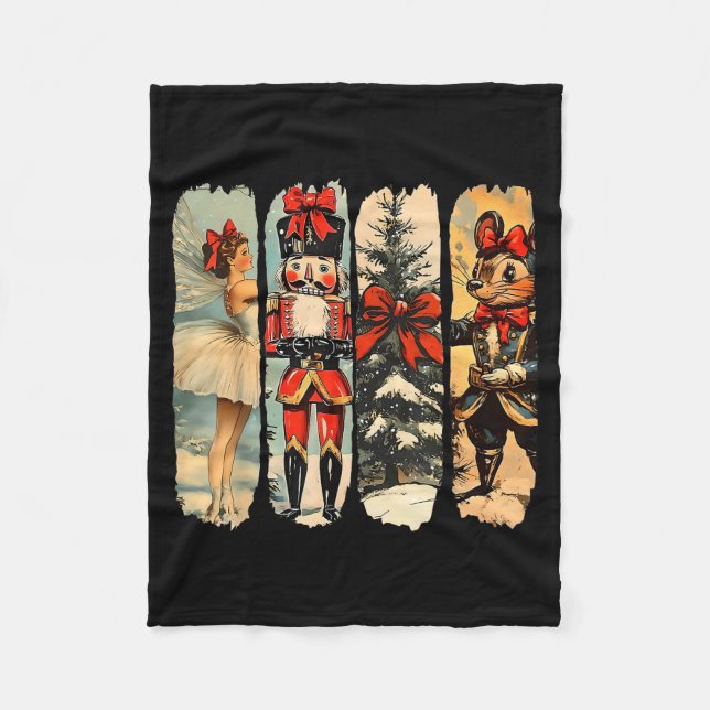 Manta Polar Nutcracker Merry Christmas Xmas Tree Family Pajama (Anverso)