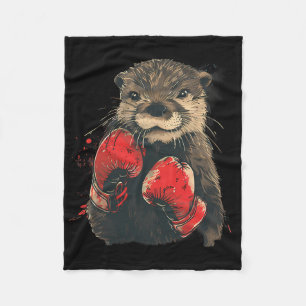 Manta Polar Nutria boxeadora con guantes de boxeo kickboxing d