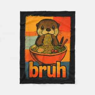 Manta Polar Nutria Bruh Comiendo Fideos Ramen Japoneses Hombre