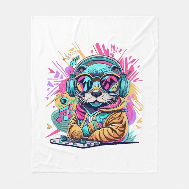Manta Polar nutria Dj vibraciones de los 90 (Anverso)