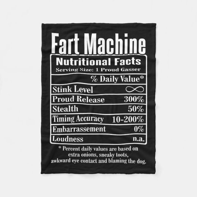 Manta Polar Nutrion Facts Fart Machine Dad Chistes Graciosos F (Anverso)