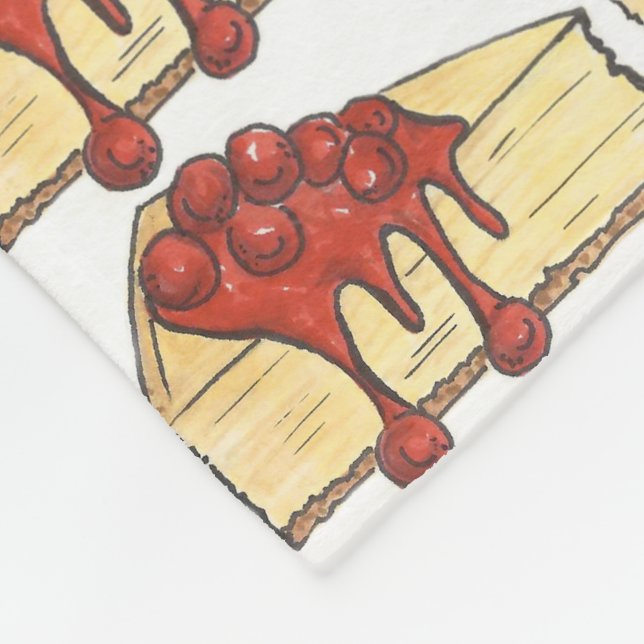 Manta Polar NYC Nueva York Cherry Cheesecake Slice Postre de c (Esquina)