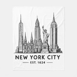 Manta Polar NYC Skyline Illustration with Statue of Liberty
