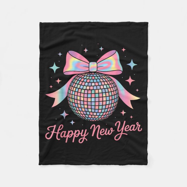 Manta Polar Nye Disco Ball Luxury Golden Happy New Year  (Anverso)