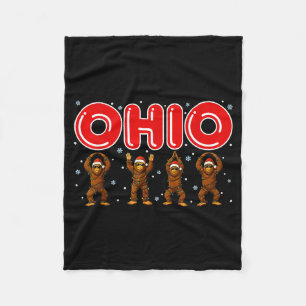 Manta Polar O-h-i-o Divertido Bigfoot Ohio Vintage Navidad En