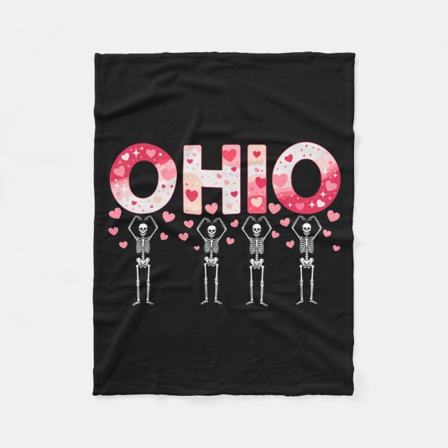 Manta Polar O-h-i-o Funny Skeletons Ohio In Midwestern Valenti (Anverso)