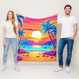 Manta Polar Oasis del atardecer tropical