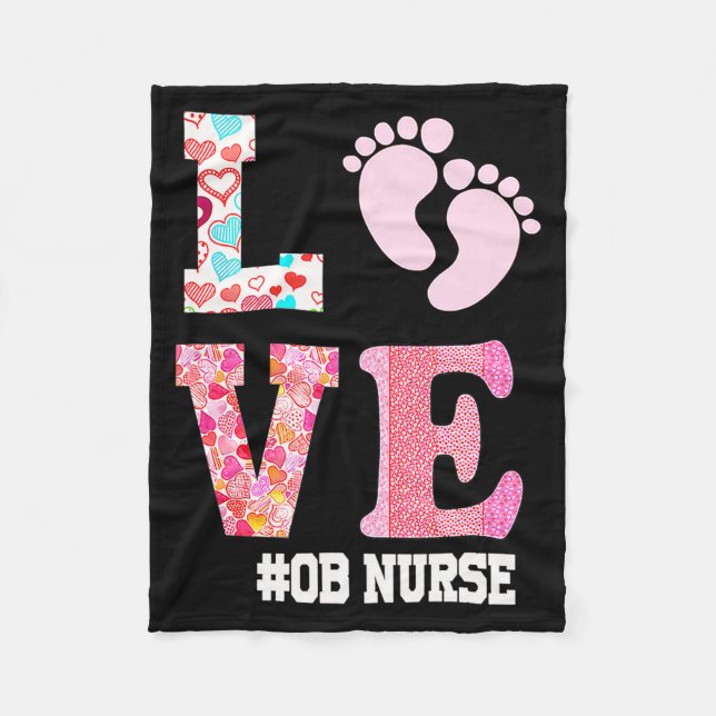 Manta Polar Ob Nurse Valentines Day Delivery Labor Nursing 1  (Anverso)