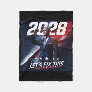 Manta Polar Obama 2028 Viñeta manifestación política patriótic