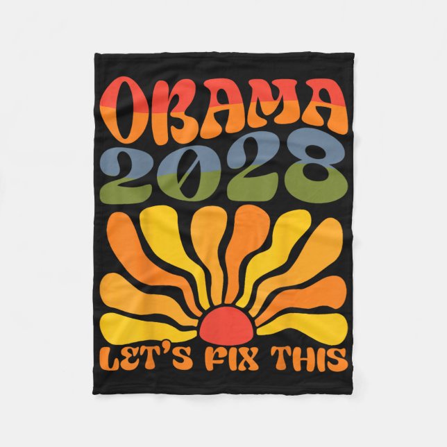 Manta Polar Obama Para El Presidente 2028 Obama 2028 Flor Boho (Anverso)