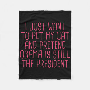 Manta Polar Obama Político Demócrata gracioso Mascota de Gato