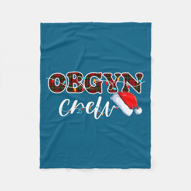 Manta Polar Obgyn Crew Christmas Lights Santa Hat  (Anverso)