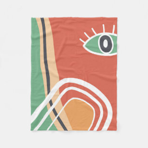Manta Polar Obra de arte abstracta, ojo de arte de línea