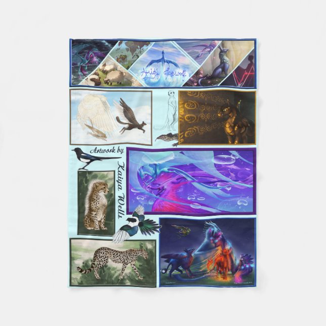 Manta Polar Obra de arte de fantasía de Kaiya Wells Fleece Bla (Anverso)