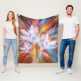 Manta Polar obra de arte de flores modernas abstractas