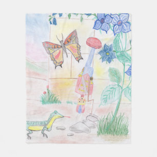 Manta Polar Obra de arte de niños personalizados, juguete de d