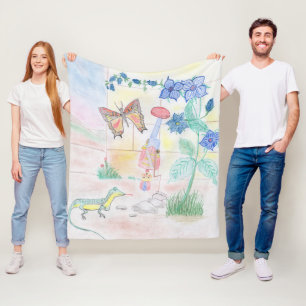 Manta Polar Obra de arte de niños personalizados, juguete de d