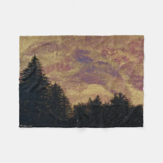 Manta Polar Obra de arte "Golden Sunset Pines" lanzada por tod