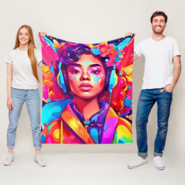 Manta Polar Obra digital Funky Lady