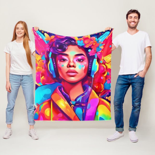 Manta Polar Obra digital Funky Lady (In situ)