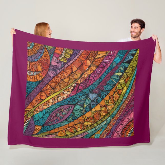 Manta Polar Obra maestra de resumen geométrico brillante (In situ)