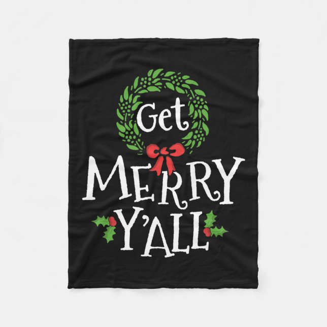 Manta Polar Obtén Merry Y'all Southern Slang Texas Xmas Family (Anverso)