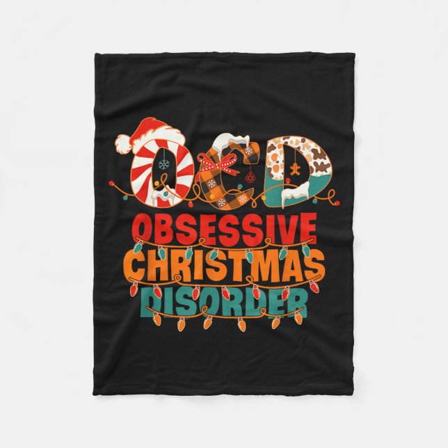 Manta Polar Ocd Obsessive Christmas Disorder Funny Christmas  (Anverso)