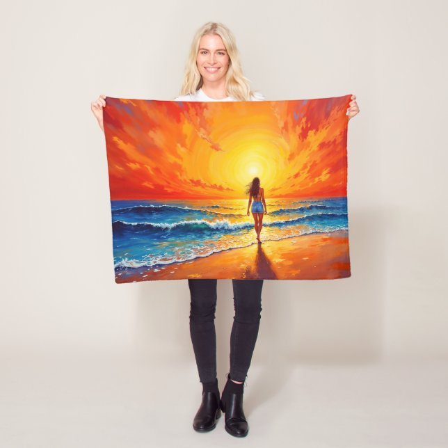 Manta Polar Ocean golden hour brillar naranja atardecer arte (In situ)