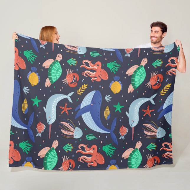 Manta Polar Ocean Sleep 60x80 Fleece Blanket (In situ)