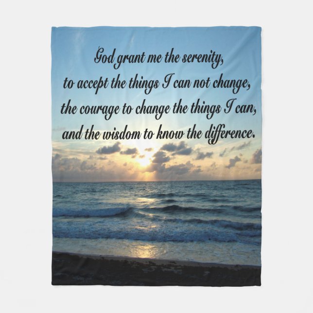 MANTA POLAR OCEAN SUNRISE SERENITY PRAYER FLEECE BLANKET (Anverso)