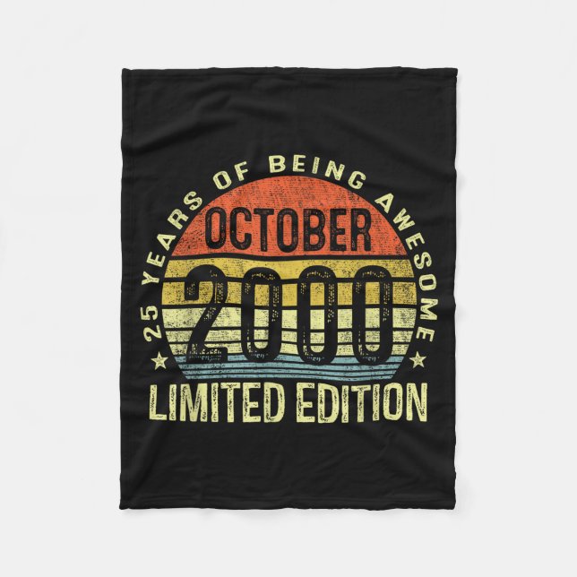 Manta Polar October 2000 25th Birthday For Men Women 25 Year O (Anverso)