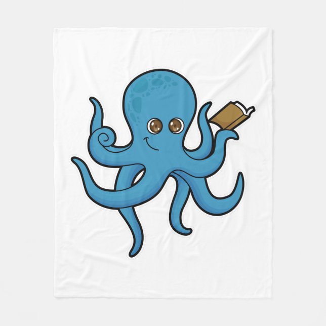 Manta Polar Octopus con libro (Anverso)