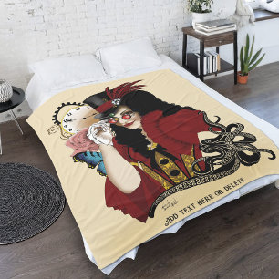 Manta Polar Octopus negro victoriano rojo Steampunk