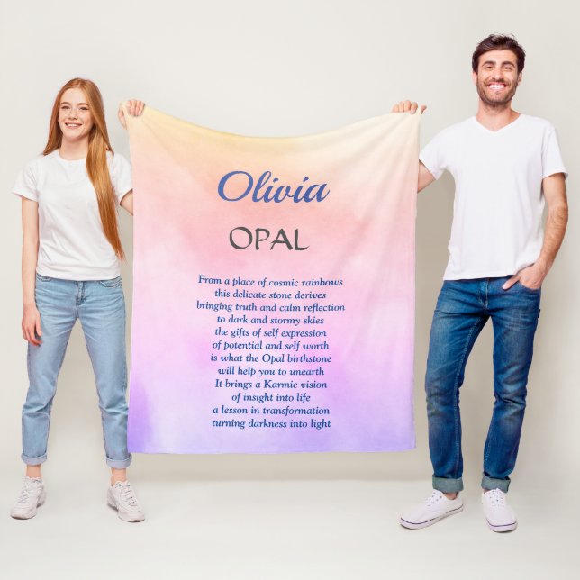 Manta Polar Octubre Diseño de Birthstone Opal (In situ)