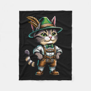 Manta Polar Octubre Fiesta Cat Funny German Bavarian Lederhose