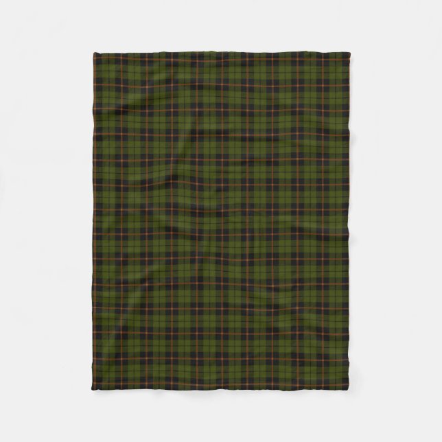 Manta Polar Odee army green plaid black naranja strister (Anverso)