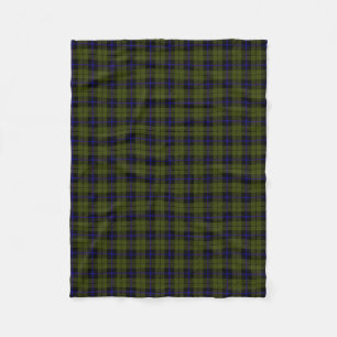 Manta Polar Odee army green plaid strit azul negro