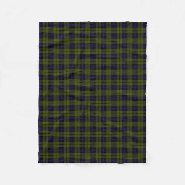 Manta Polar Odee army green plaid strit azul negro (Anverso)
