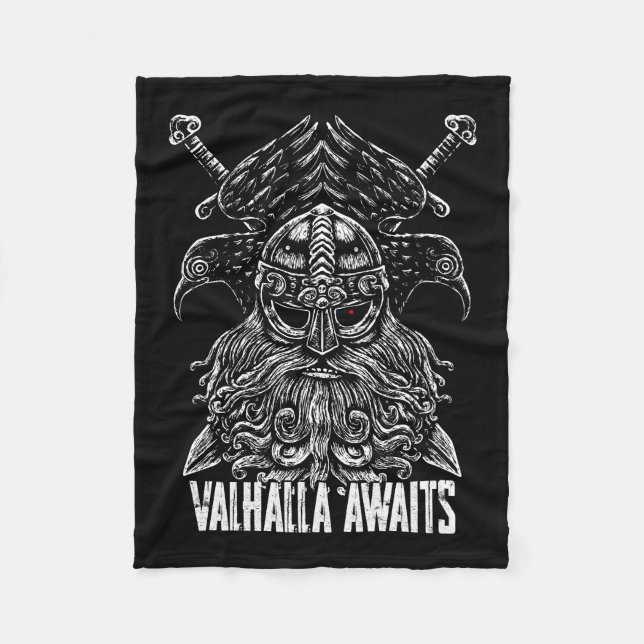 Manta Polar Odin ravens Viking Mythology Valhalla espera (Anverso)